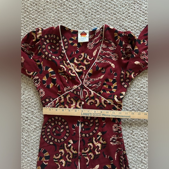 Farm Rio Long-Sleeve V-Neck Mini Snake print Dress size XS - Picture 6 of 9